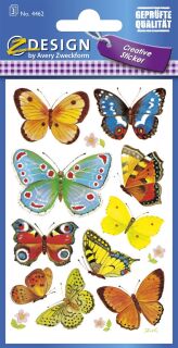 Z-Design 4462, Deko Sticker, Schmetterlinge, 3 Bogen/30 Sticker, 10 St.
