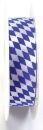 Zier Acetatband - 25 mm x 25 m, Raute, weiß/blau, 1...