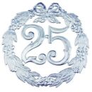 Jubiläumszahl 25 - Ø 24 cm, ohne Draht,...