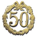 Jubiläumszahl 50 - Ø 24 cm, ohne Draht, gold,...