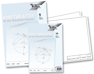 Arbeitsblätter für technisches Zeichnen 120g/qm, weiß, DIN A3, 5 Blatt, 1 St.
