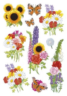 3369 Sticker DECOR Moderne Blumen, 10 St.