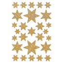 3916 Sticker DECOR Sterne 6-zackig, gold/irisierende Folie, 10 St.