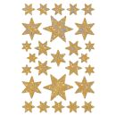 3916 Sticker DECOR Sterne 6-zackig, gold/irisierende Folie, 10 St.