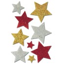 6528 Sticker MAGIC bunte Sterne, glittery, 10 St.