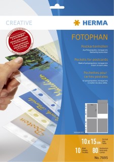 7695 Postkartenhüllen - transparent, Folie, 10 Stück, 1 St.