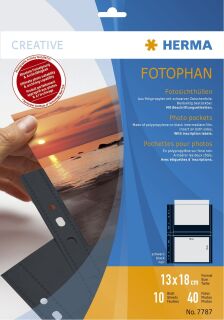 7787 Fotophan 130 x 180 mm quer schwarz 10 Hüllen, 1 St.