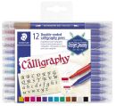 Fasermaler Calligraph duo - 12 Farben sortiert,...