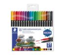 Fasermaler permanent duo - 18 Farben, sortiert, 1 St.