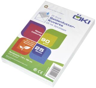 Briefumschlag DIN C6, weiß, m.SF, nassklebend, ohne Fenster, 80 g/qm, 25 St., 1 St.