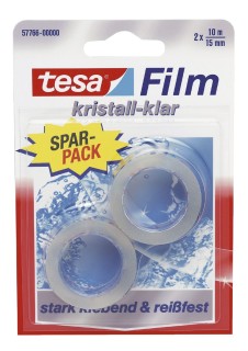 Klebefilm tesafilm® kristall-klar, Bandgröße (L x B): 10 m x 15 mm, 2 Rollen, 1 St.