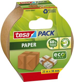 Verpackungsklebeband tesapack® Papier - 25 m x 38 mm, beige, 1 St.
