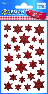 Z-Design 52277, Weihnachtssticker, Sterne, 1 Bogen/28 Sticker, 10 St.