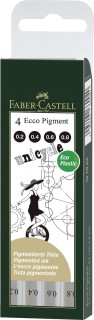 Tintenschreiber ECCO PIGMENT - 4er Set (0,2/0,4/0,6/0,8 mm), schwarz, 1 St.