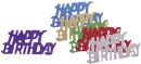Konfetti Happy Birthday - ca. 32 mm, sortiert, 5 St.