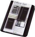 Ringbuchmappe OFFICE SET - A4, Lederimitat, schwarz, 1 St.