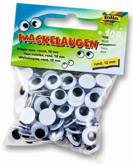 Wackelaugen Ø 12 mm, rund, 100 Stück, 1 St.