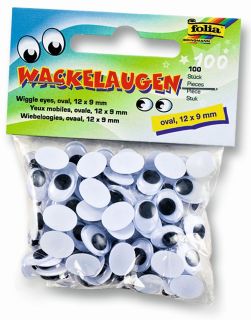 Wackelaugen Ø 12 x 9 mm, oval, 100 Stück, 1 St.