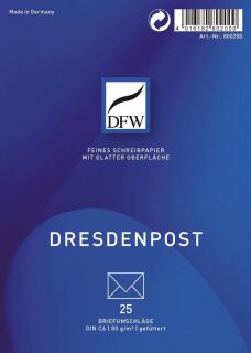 Briefumschlag DresdenPost - DIN C6, gefüttert, 80 g/qm, 25 Stück, 1 St.
