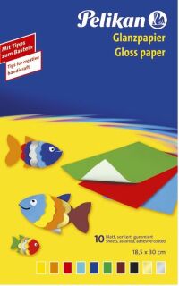 Glanzpapier 232 M/10, Mappe mit 10 Blatt in 10 Farben, 10 St.