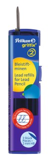 griffix® Minen für Bleistift - 2 mm, HB, schwarz, 3er Pack, 1 St.