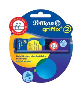 griffix® Minen für Bleistift - 2 mm, HB, schwarz, Blister 2x3 Minen, 1 St.