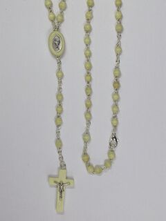 Rosenkranz - Holzperlen, natur, ca. 35 cm, Verschluss, inkl. Dose, 1 St.