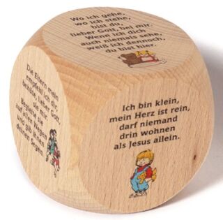 Gebetswürfel - Ahorn, 6 x 6 cm, bunt, 1 St.