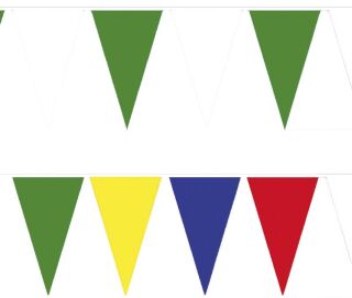 Wimpelkette Plastik - 4 m, bunt, 5 St.