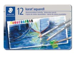 Aquarellstift karat® - 3 mm, Metalletui mit 12 Farben, sortiert, 1 St.