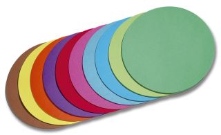 Faltblätter rund Ø 10 cm - 10 Farben sortiert, 500 Blatt, 70g/qm, 1 St.