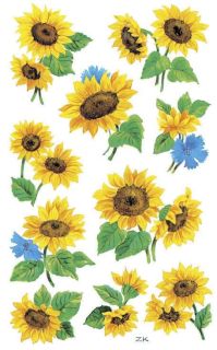 Z-Design 54103, Deko Sticker, Sonnenblumen, 3 Bogen/30 Sticker, 10 St.