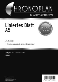 Ersatzeinlage "liniert" - A5, 50 Blatt, 1 St.