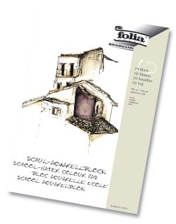 Schul-Aquarellblock 150 g/qm, DIN A4, weiß, 10 Blatt, 1 St.