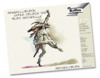 Aquarellblock 200 g/qm, rau, 24x32 cm, weiß, 10 Blatt, 1 St.