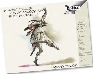 Aquarellblock 200 g/qm, rau, 36x48 cm, weiß, 10 Blatt, 1 St.