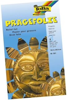 Prägefolie Mappe - 19 x 30 cm, gold, 3 Blatt, 1 St.