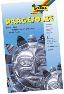 Prägefolie Mappe - 19 x 30 cm, silber, 3 Blatt, 1 St.