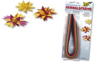 Papierstreifen für Fröbelsterne – 130 g/qm, 100 Stück, Ganzjahresfarben sortiert, 1 St.