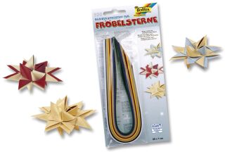 Papierstreifen für Fröbelsterne – 130 g/qm, 100 Stück, Weihnachtsfarben sortiert, 1 St.
