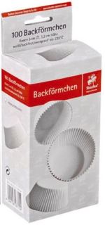 Back- und Pralinenförmchen - Ø 50 mm, weiß, 100 Stück, 1 St.