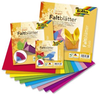 Faltblätter "Duo" - 50 Blatt, 10 Farben sortiert, 80g, 10x10cm, 1 St.