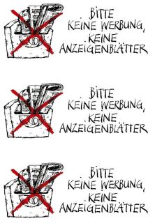 5742 Hinweisetiketten Keine Werbung/Anzeigenblatt - wetterfest, 1 St.