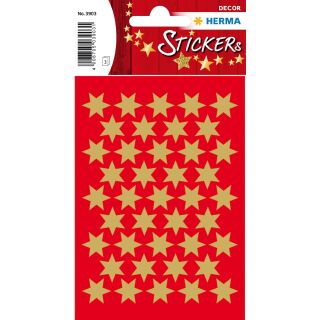 3903 Sticker DECOR Sterne 6-zackig, gold Ø 14 mm, 10 St.