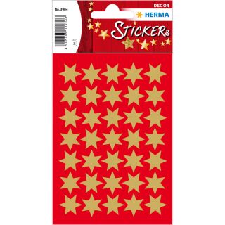 3904 Sticker DECOR Sterne 6-zackig, gold Ø 16 mm, 10 St.