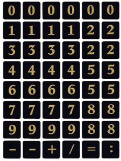 4131 Zahlen 13x13 mm 0-9 Folie schwarz gold geprägt 2 Bl., 10 St.