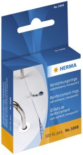 5898 Verstärkungsringe selbstklebend auf Rolle Ø 12 mm transparent 500 St., 1 St.