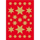 3927 Sticker DECOR Sterne 6-zackig, gold, 10 St.