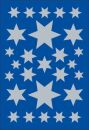 3928 Sticker DECOR Sterne 6-zackig, silber, 10 St.