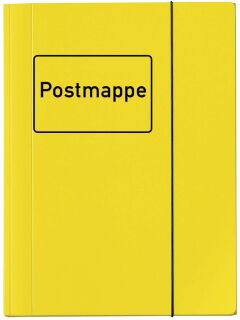 Sammelmappe VELOCOLOR® mit Aufdruck Postmappe, DIN A4, Karton glanzkaschiert, gelb, 1 St.